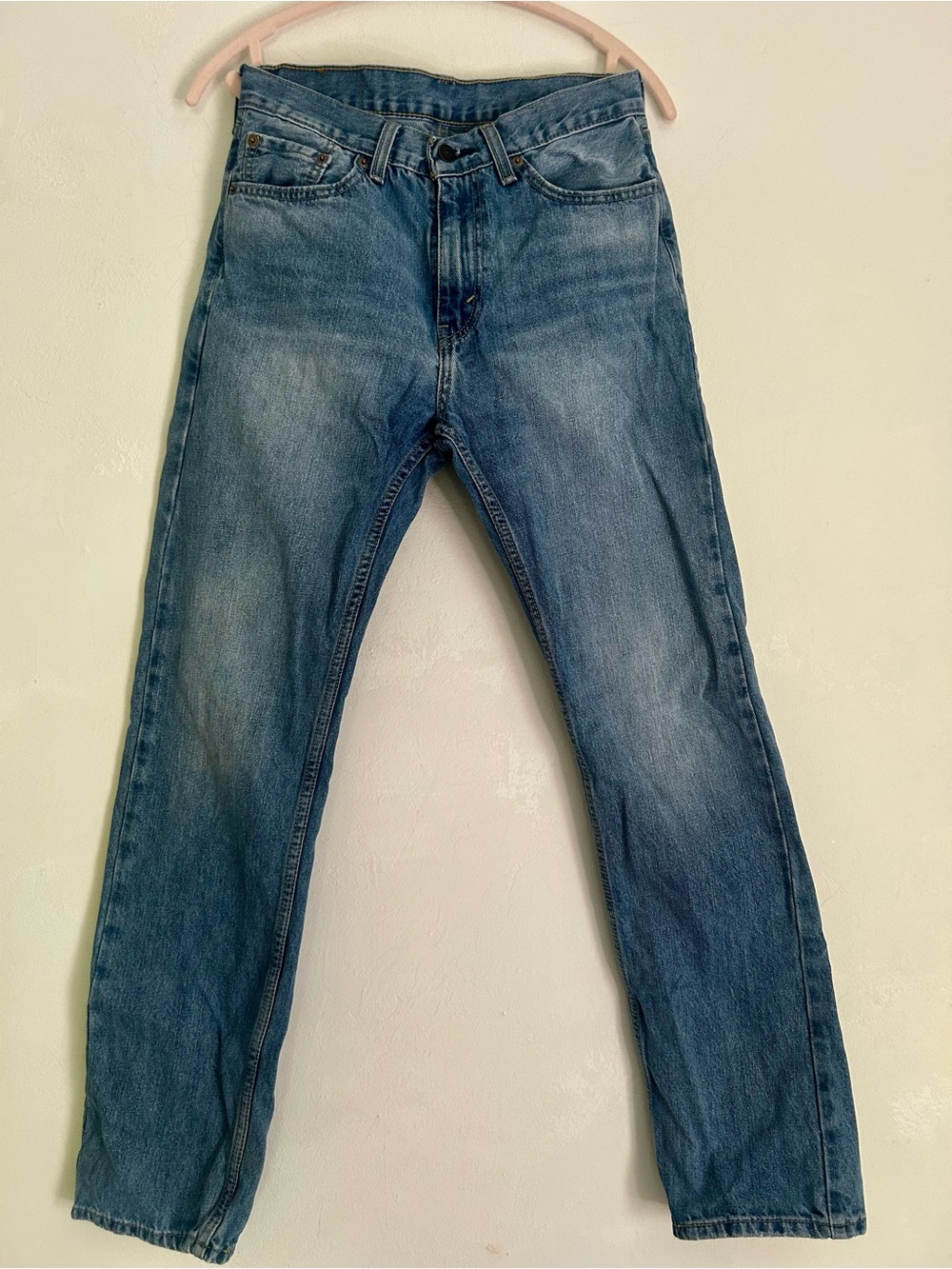 Levi’s 505 Straight Leg 100% Cotton Jeans Mid Blue EUC - Picture 1 of 5